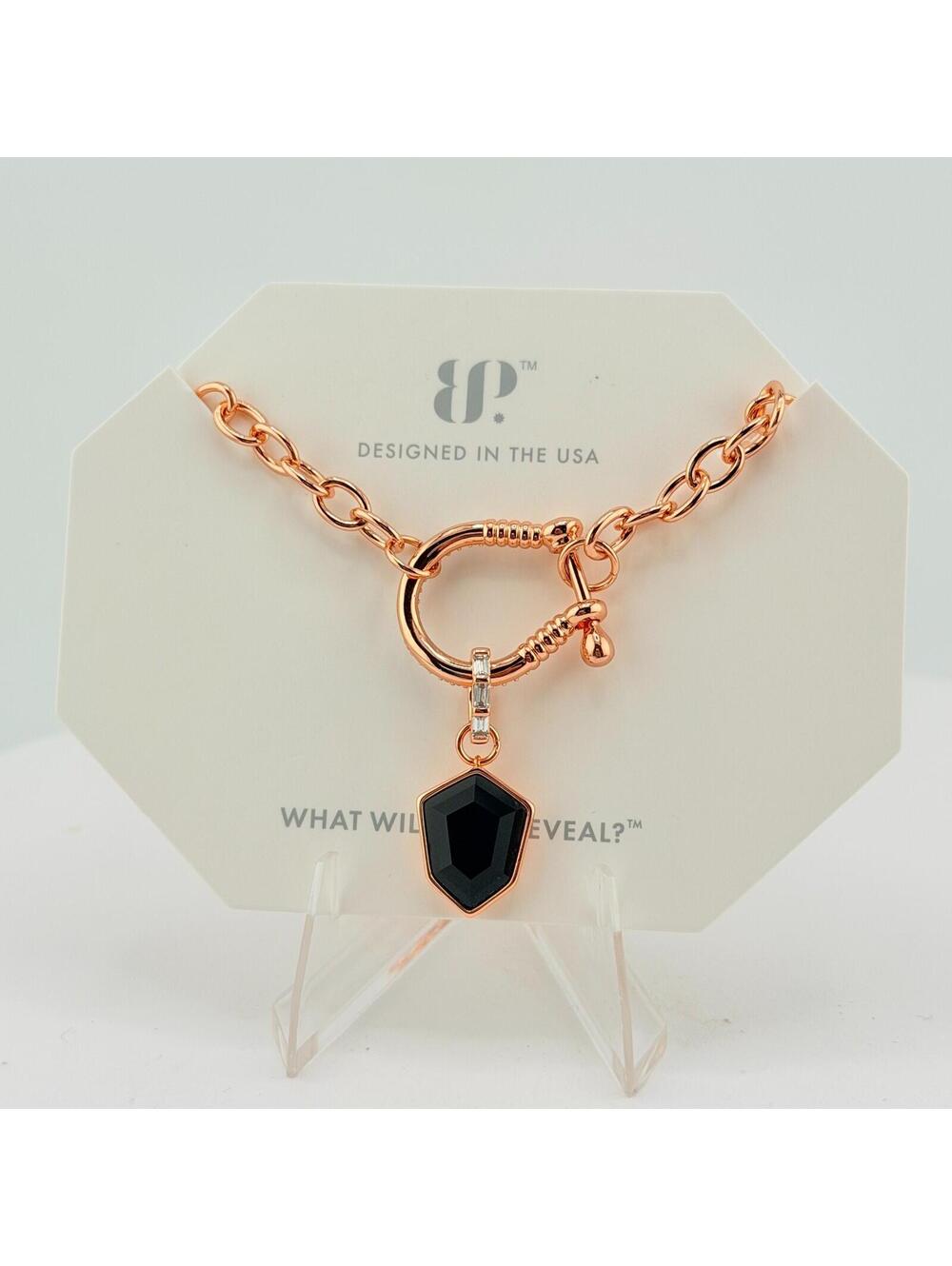 Bomb Party Necklace "Necklace? More Like Neck-Yes" Black Onyx on Rose Gold